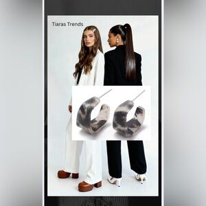 Acrylic Cheetah Resin Square Earrings